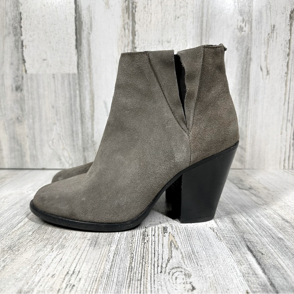 Boemos Ankle Booties  Women's 6.5 Gray Suede Block Heel Office‎ Casual